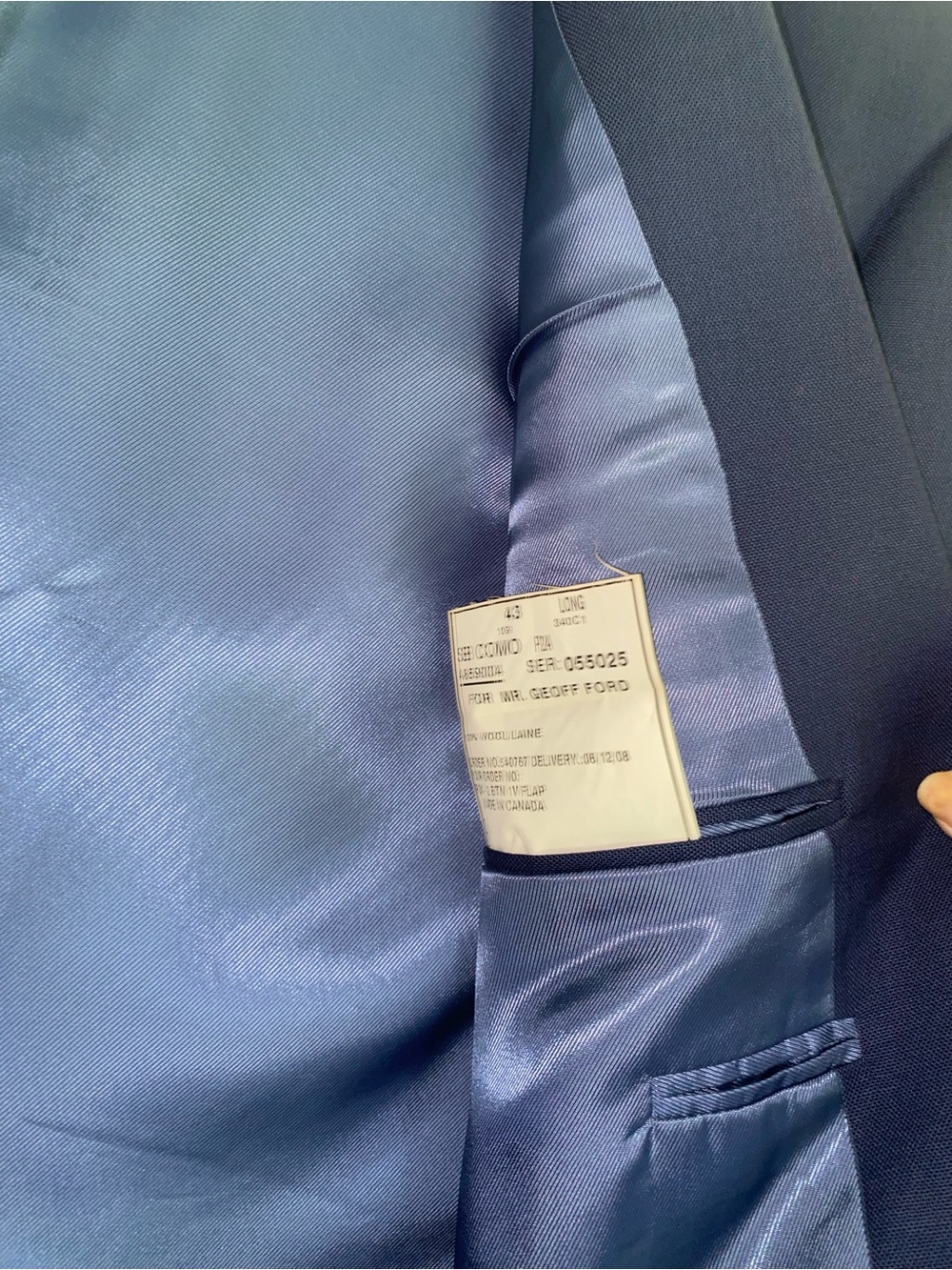 Samuelsohn Suit Jacket SB Como Men 43T Navy 2-Button 100% Wool Blazer Tall EUC - Picture 9 of 12